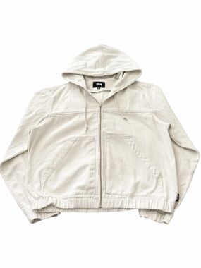 White Stüssy zip up Jacket Small